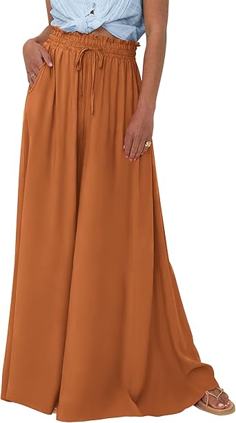 BTFBM Women Casual High Waist Wide Leg Pants 2026 Spring Summer Long Palazzo Pants Pocket Lounge Beach Vacation Clothes