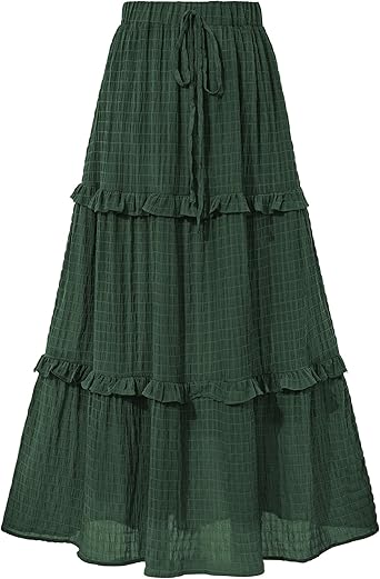 BTFBM Women's Long Summer Skirt 2026 Elegant High Waist Cocktail Party Wedding Guest Dress Flared A-Line Midi Skirts