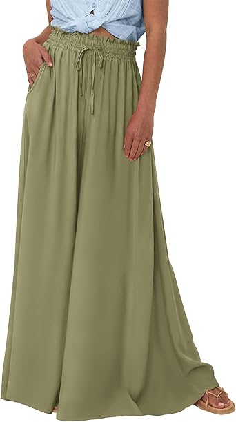 BTFBM Women Casual High Waist Wide Leg Pants 2026 Spring Summer Long Palazzo Pants Pocket Lounge Beach Vacation Clothes
