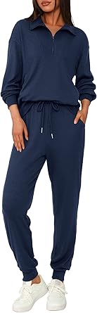 BTFBM Women's 2 Piece Tracksuit Fall Outfits 2025 Long Sleeve Half Zip Sweatshirt Sweatpants Lounge Set Sweatsuits