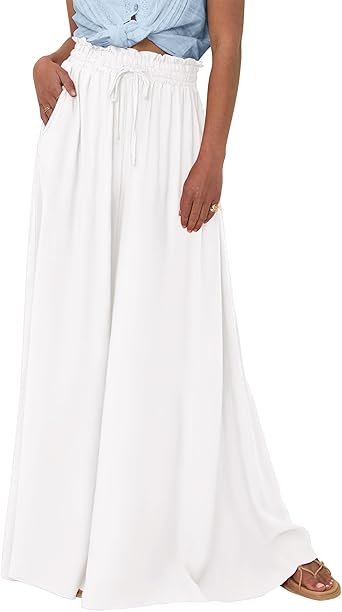 BTFBM Women Casual High Waist Wide Leg Pants 2026 Spring Summer Long Palazzo Pants Pocket Lounge Beach Vacation Clothes
