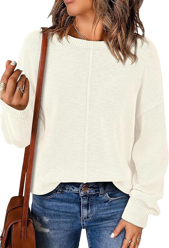BTFBM Pullover Sweaters for Women Fall Crewneck Slouchy Long Sleeve Sweater Loose Casual Knit Tops Winter Clothes 2026