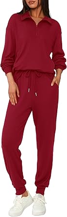 BTFBM Women's 2 Piece Tracksuit Fall Outfits 2025 Long Sleeve Half Zip Sweatshirt Sweatpants Lounge Set Sweatsuits