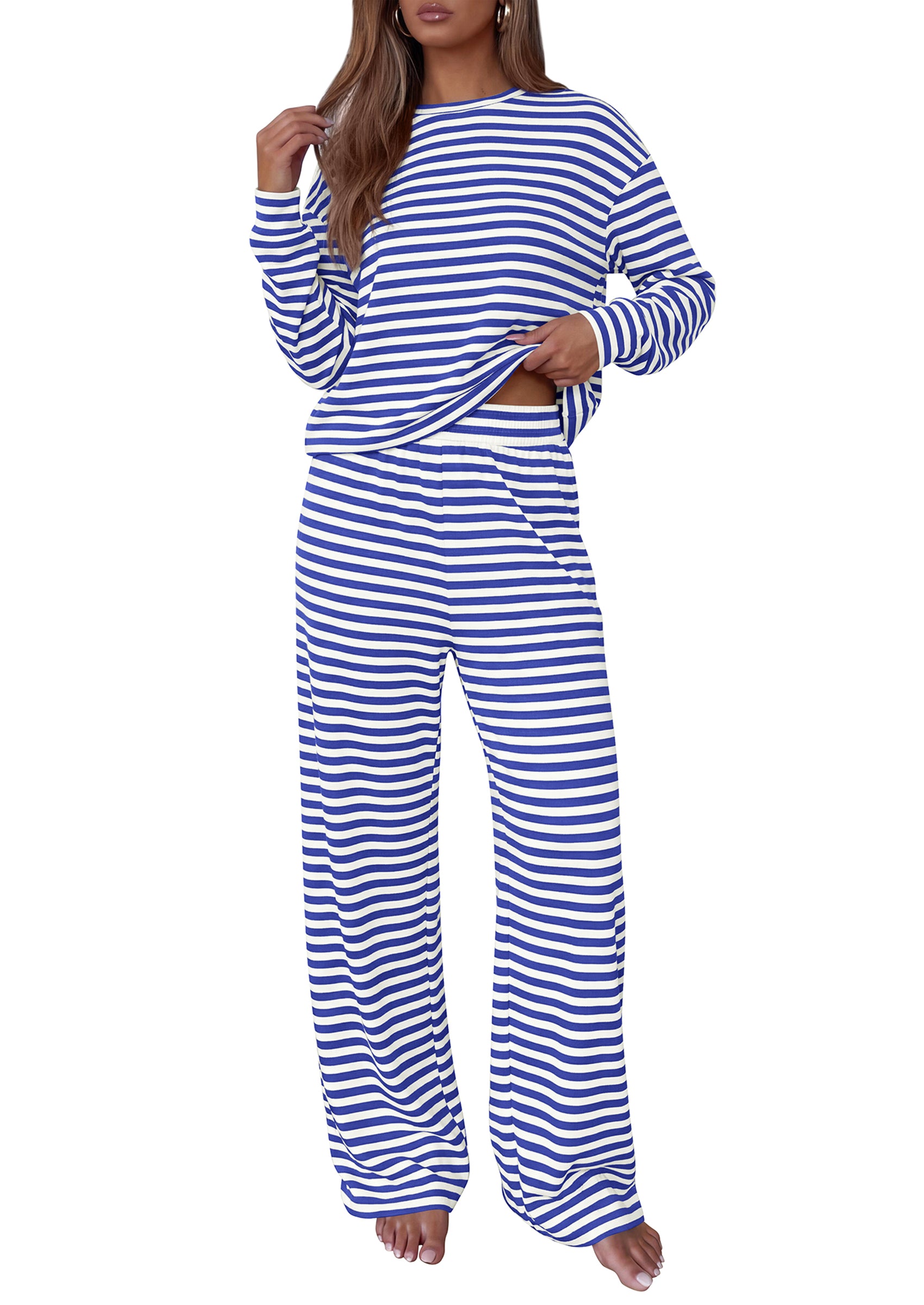 BTFBM Striped Lounge Set Sweatsuits Women 2 Piece Outfit