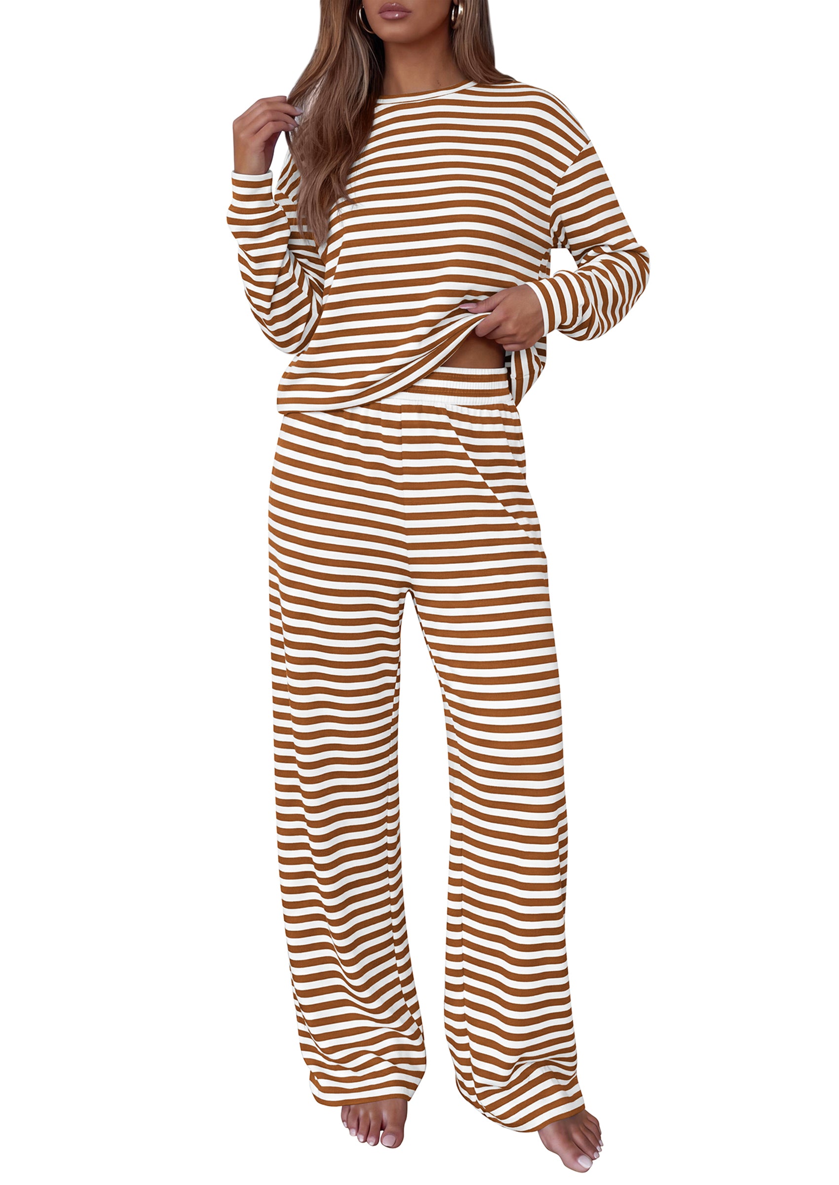 BTFBM Striped Lounge Set Sweatsuits Women 2 Piece Outfit