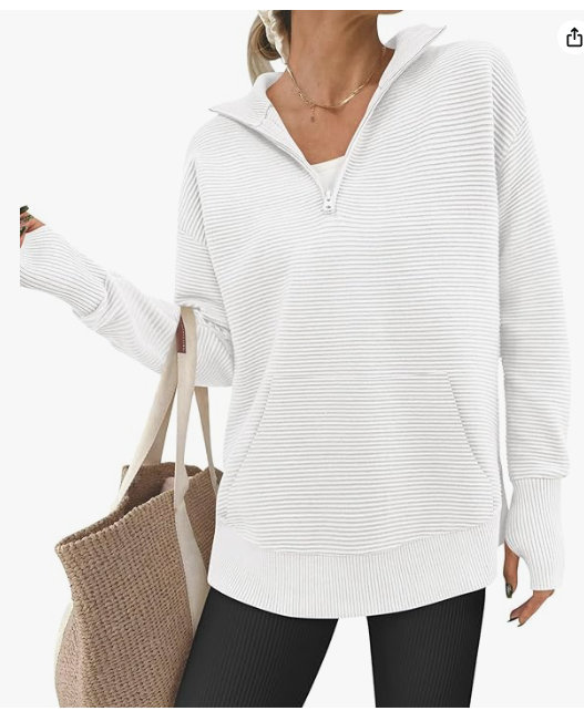 BTFBM Sweaters for Women Fall Clothes 2026 Pocket Quarter Zip Pullover V Neck Long Sleeve Knit Trendy Winter Sweater