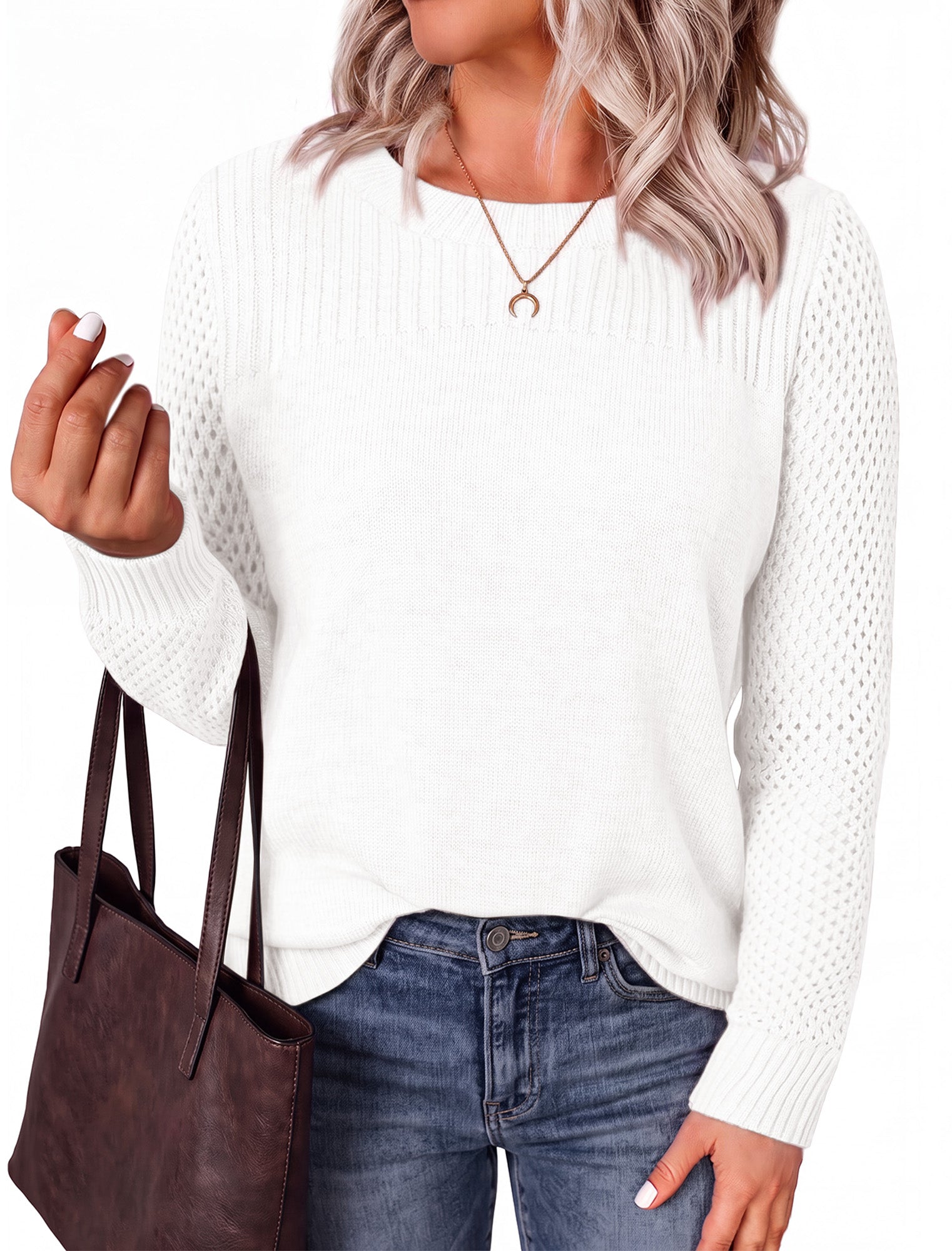 BTFBM Casual Sweaters for Women Long Sleeve Knit Sweater Tops Lightweight Pullover Clothes Fall Fashion Outfits 2026