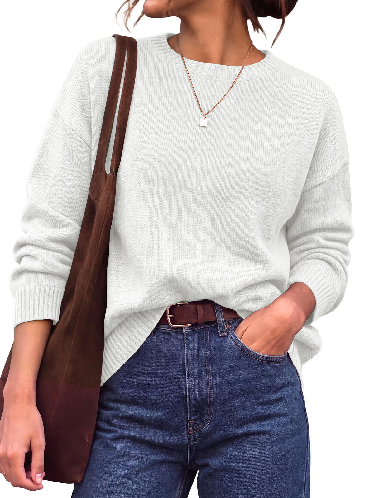 BTFBM Oversized Sweaters for Women Fall Clothes Crewneck Winter Outfits  Drop Shoulder Tunics, Long Sleeve Pullover Tops, Loose Fit Tunic Tops, Casual Cozy Fashion Clothing 2026, Going Out Outfits