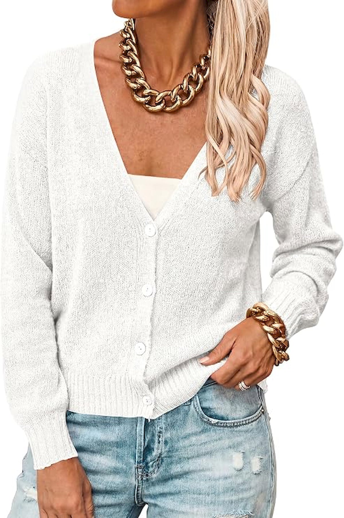 BTFBM V Neck Cardigan Sweaters for Women 2026 Fall | Long Sleeve Knit Sweater, Button Down Shrug Tops, Open Front, Lightweight Cardigans, Business Casual Outfits, Winter Clothing