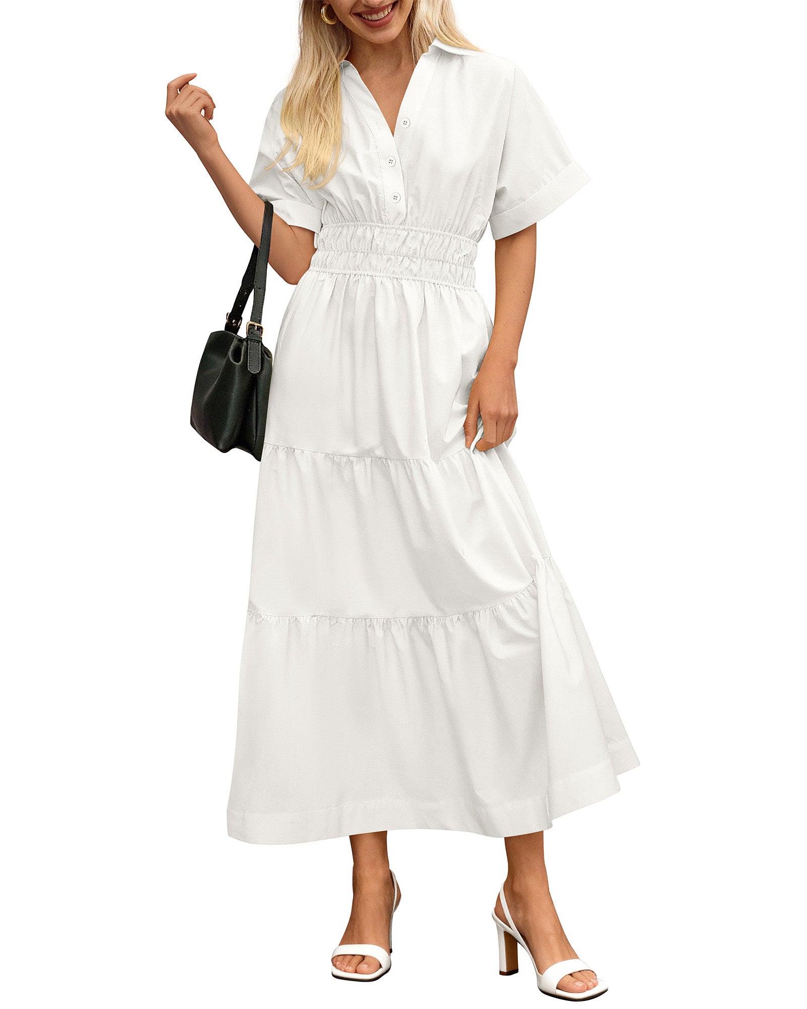 BTFBM Wedding Guest Dresses for Women Beach Fashion Casual Short Sleeve V Neck Solid Spring Summer Boho Maxi Dress