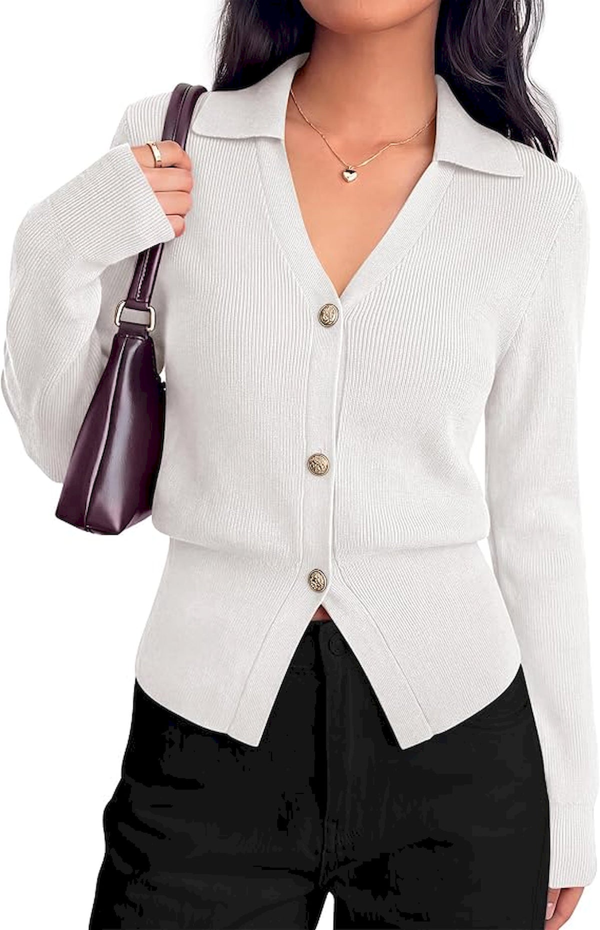 BTFBM Women Long Sleeve Lightweight Cardigans Knitted Button Down Shirts